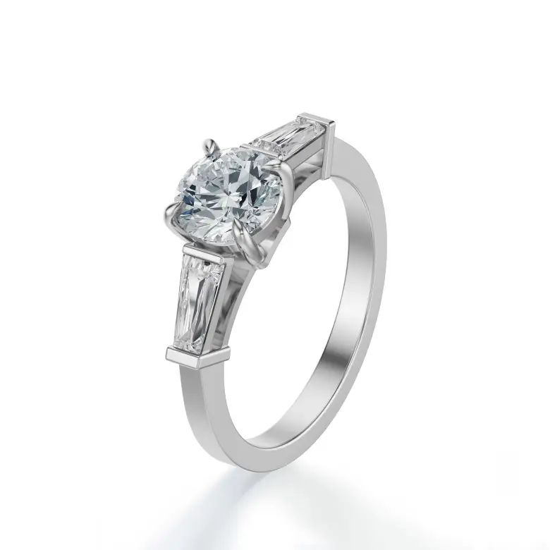 Pierścionek z dużym diamentem z białego złota SBPZ_060